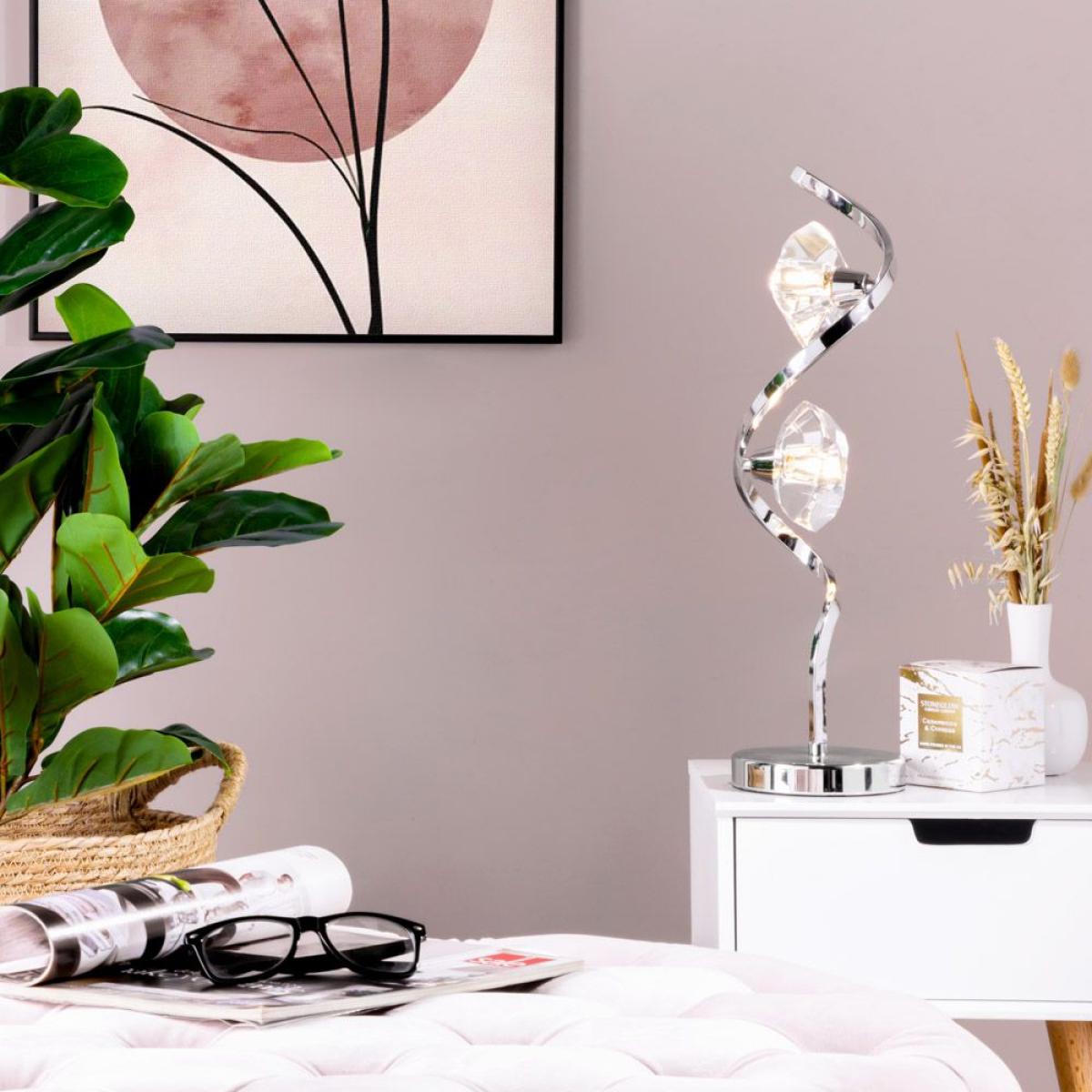 Bella Wavy Table Lamp, Chrome – image 2