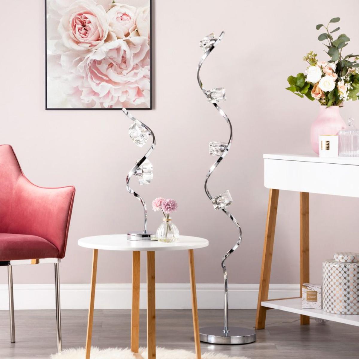 Bella Wavy Table Lamp, Chrome – image 6