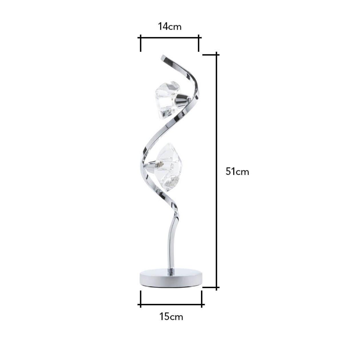 Bella Wavy Table Lamp, Chrome – image 7