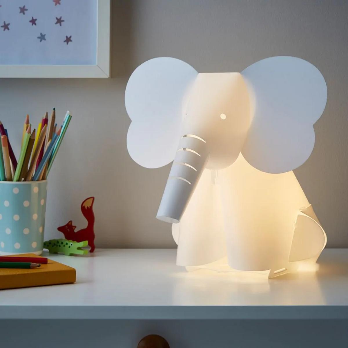 Glow Elephant Origami Style Table Lamp, White – image 2