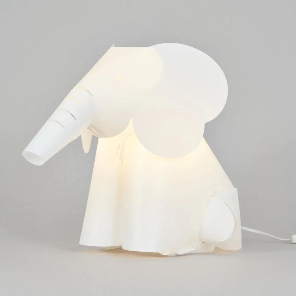 Glow Elephant Origami Style Table Lamp, White – image 3