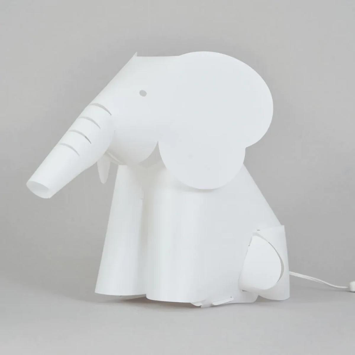 Glow Elephant Origami Style Table Lamp, White – image 4