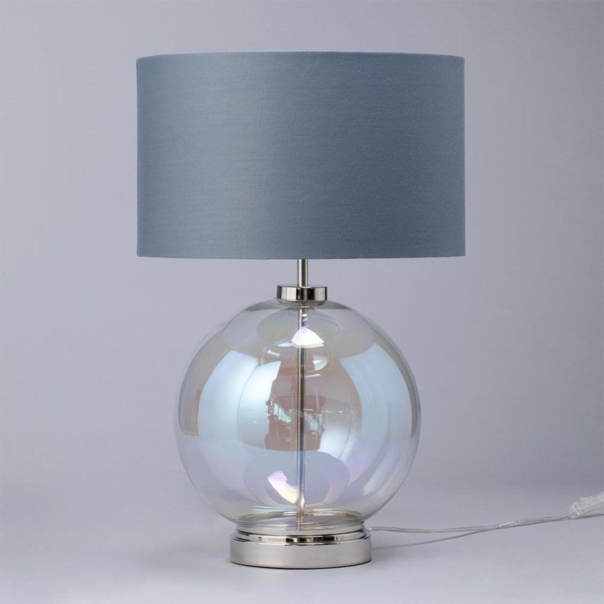 Metro Iridescent Glass Sphere Table Lamp, Nickel and Grey – image 4