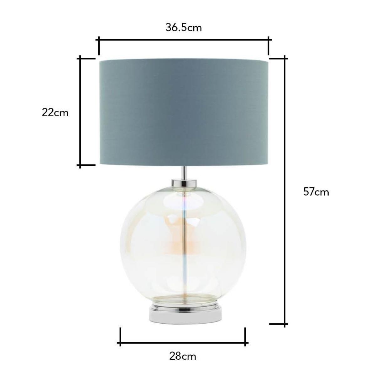 Metro Iridescent Glass Sphere Table Lamp, Nickel and Grey – image 7