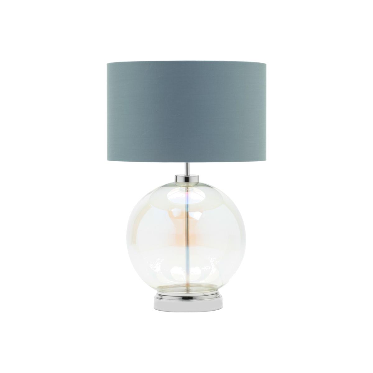 Metro Iridescent Glass Sphere Table Lamp, Nickel and Grey – image 1
