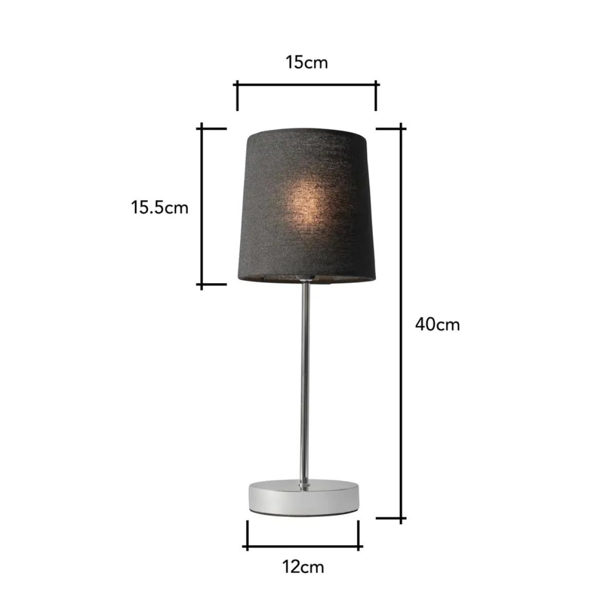 Mira Touch Table Lamp with Black Shade, Chrome – image 8