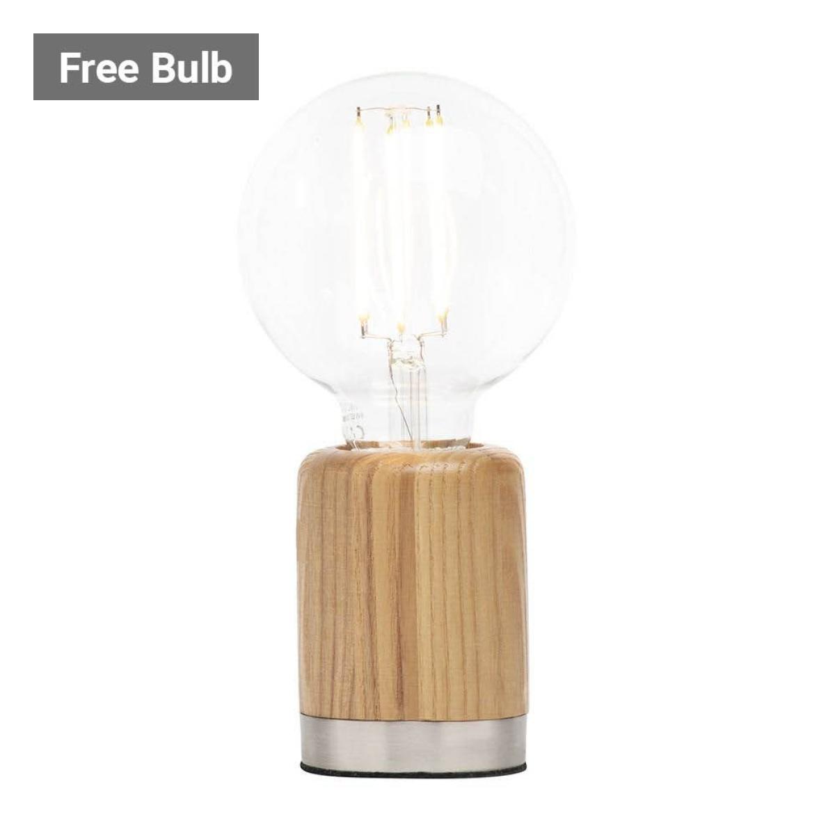 Theo Wooden Table Lamp, Ash – image 2