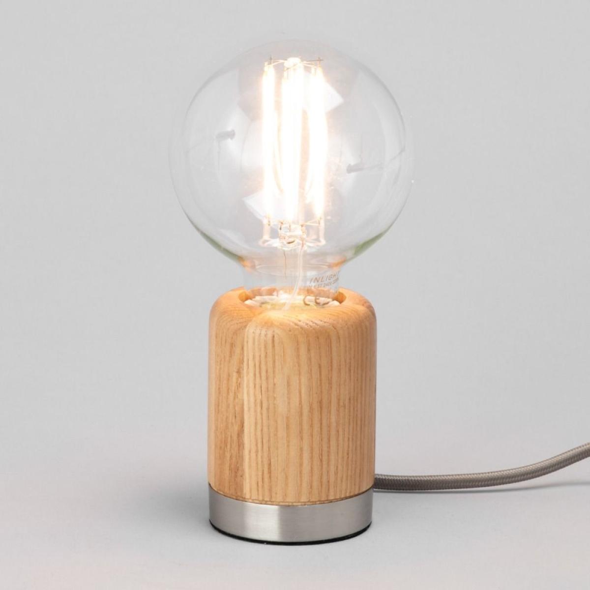 Theo Wooden Table Lamp, Ash – image 4