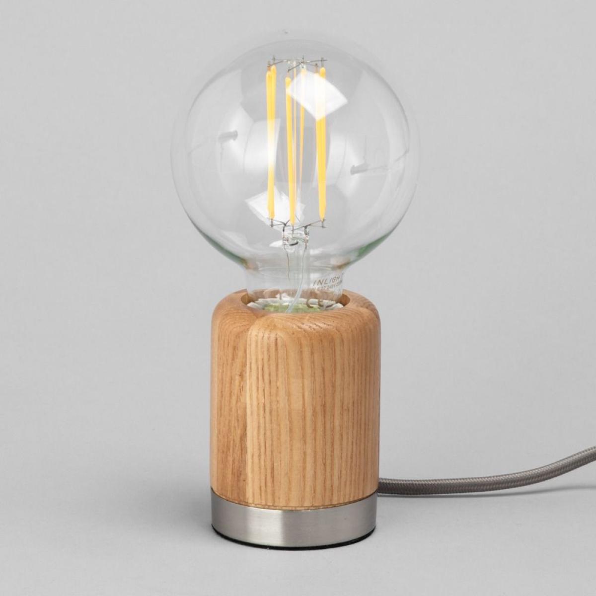 Theo Wooden Table Lamp, Ash – image 5