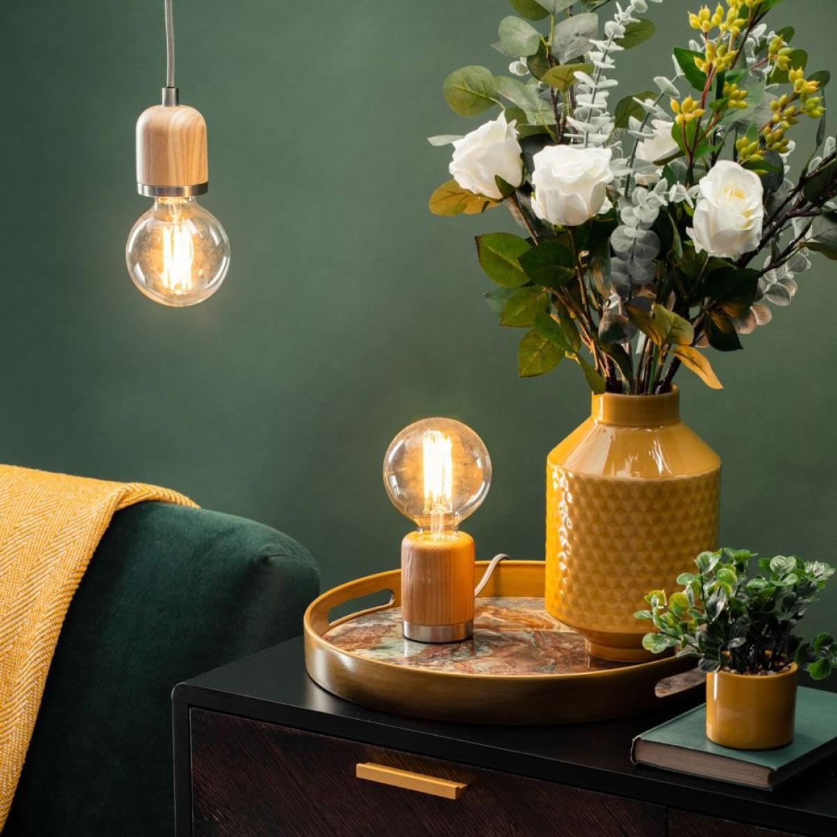 Theo Wooden Table Lamp, Ash – image 7