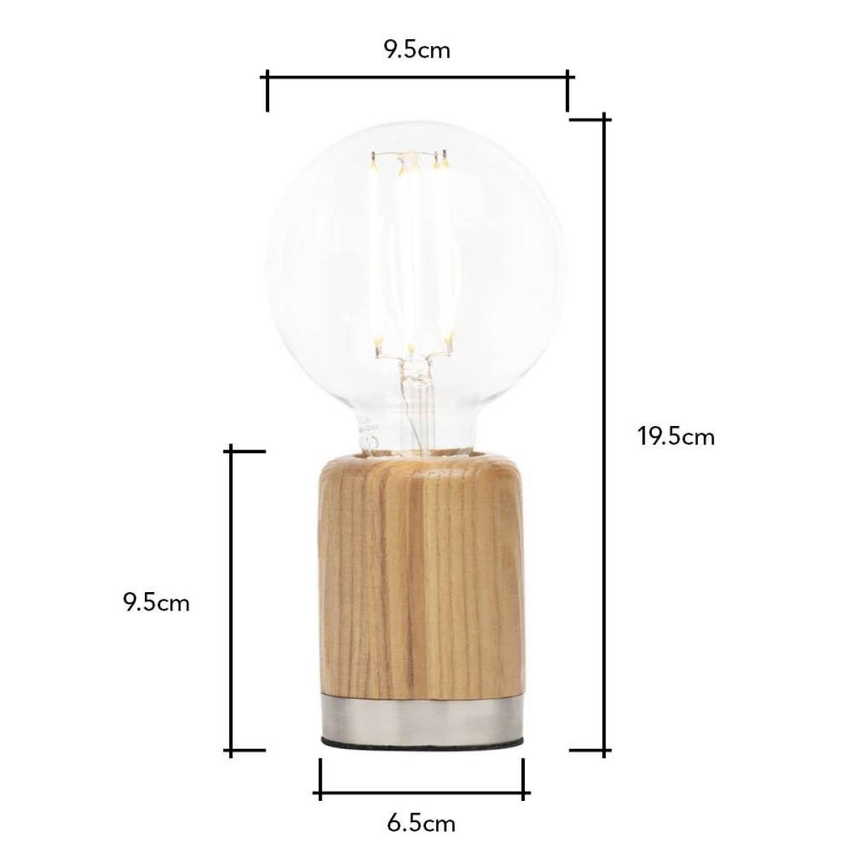 Theo Wooden Table Lamp, Ash – image 9