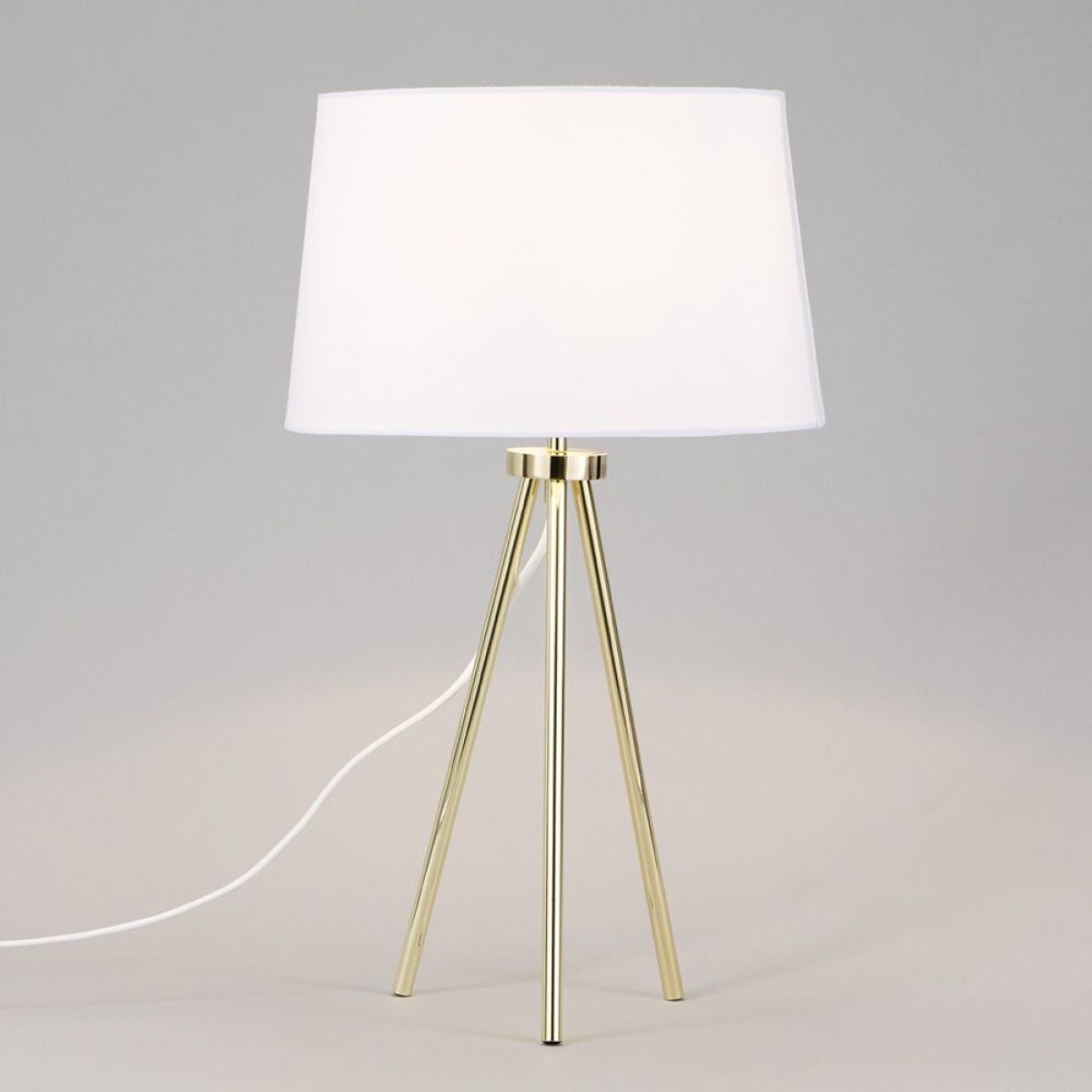Tristan Tripod Table Lamp, Brass and White – image 3