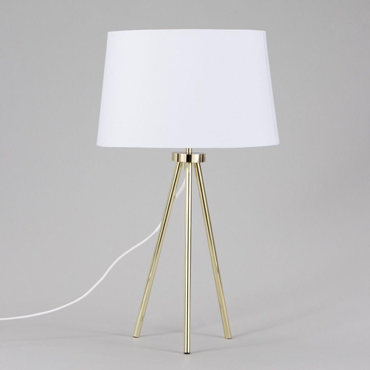 Tristan Tripod Table Lamp, Brass and White – image 4