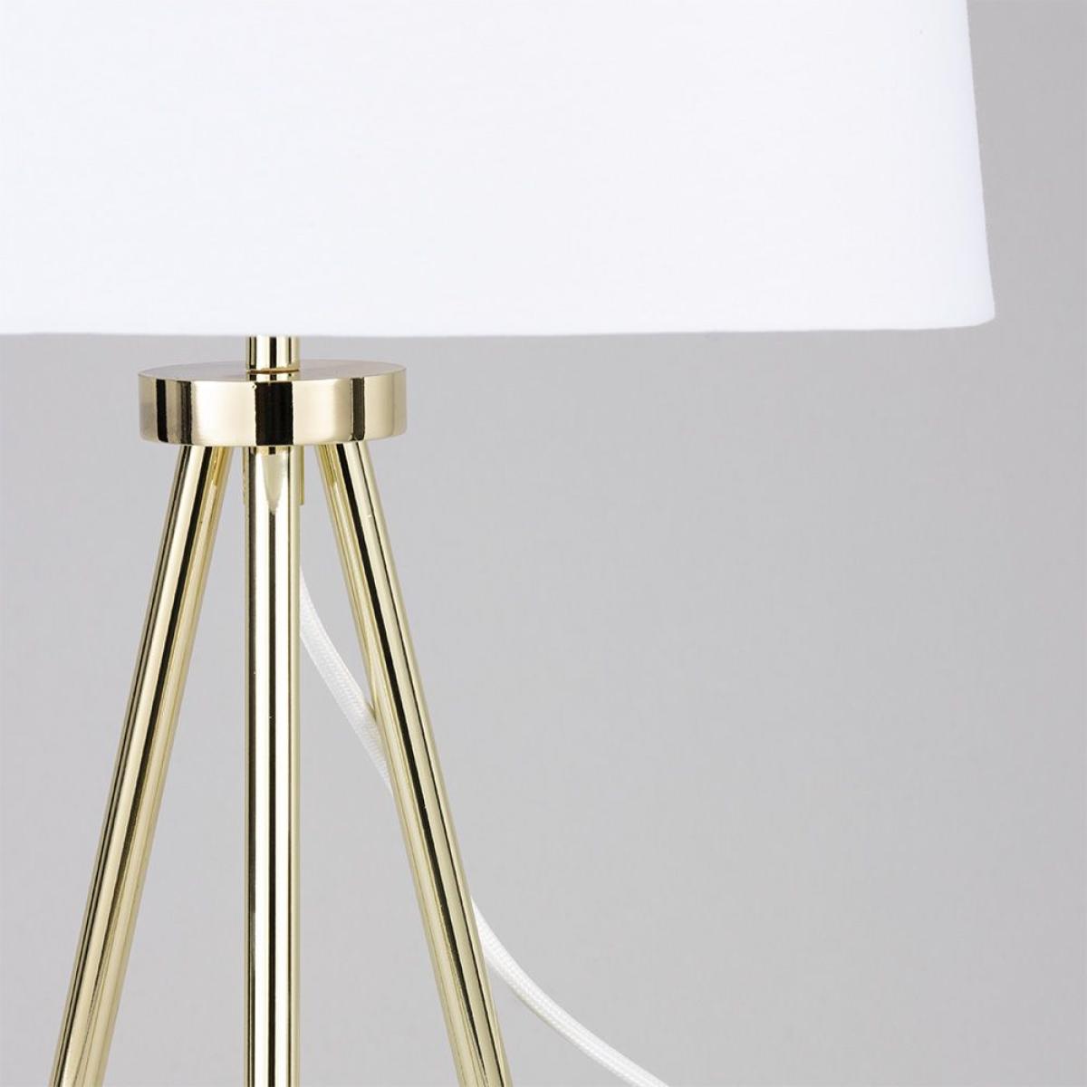 Tristan Tripod Table Lamp, Brass and White – image 5