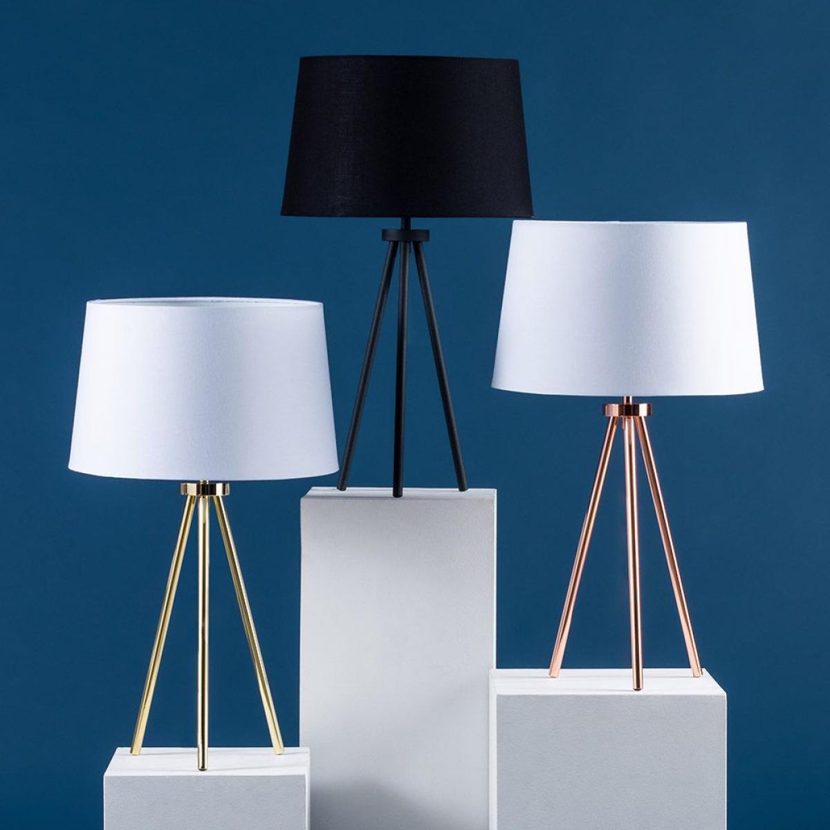 Tristan Tripod Table Lamp, Brass and White – image 6