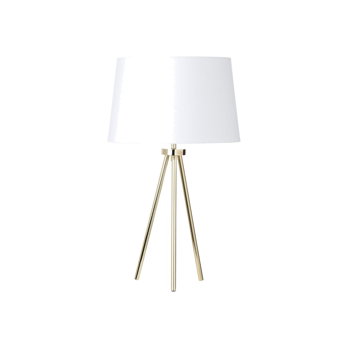 Tristan Tripod Table Lamp, Brass and White – image 1