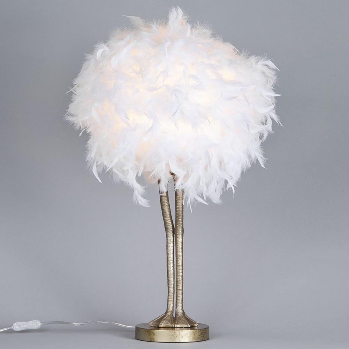 Elsie Ostrich Legs Table Lamp, White and Gold – image 3