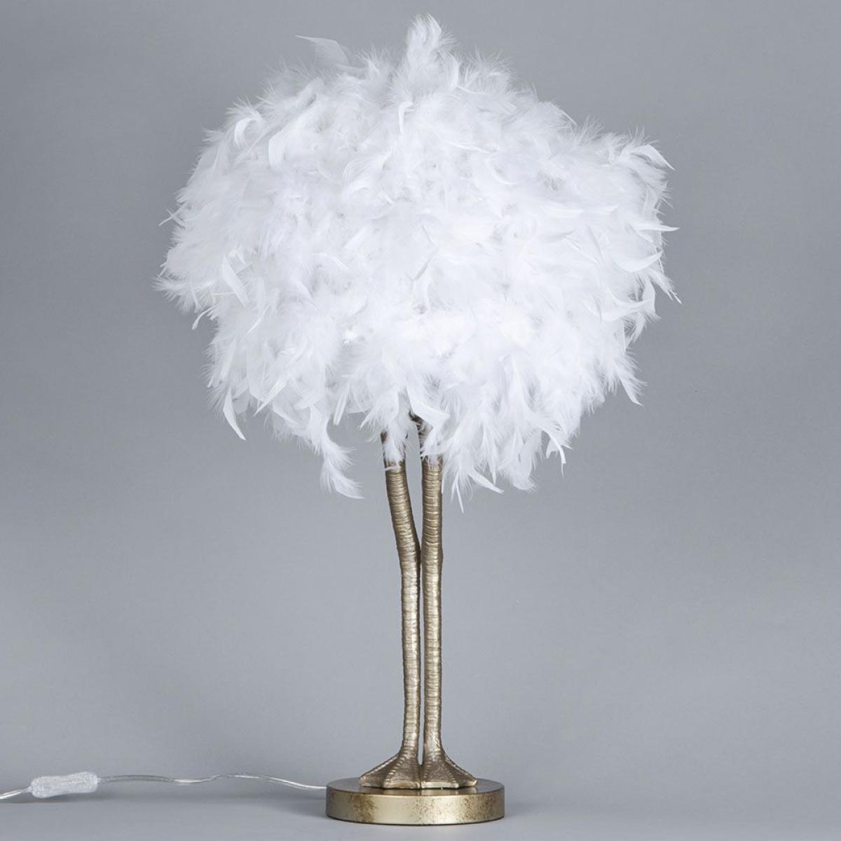Elsie Ostrich Legs Table Lamp, White and Gold – image 4