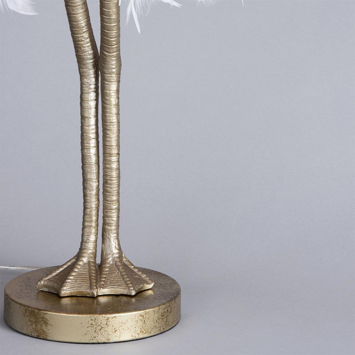 Elsie Ostrich Legs Table Lamp, White and Gold – image 6