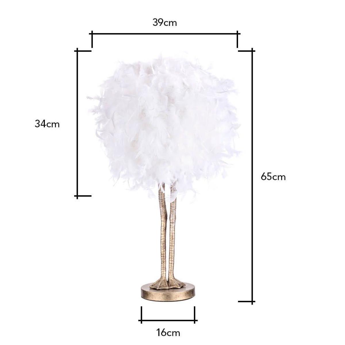 Elsie Ostrich Legs Table Lamp, White and Gold – image 7