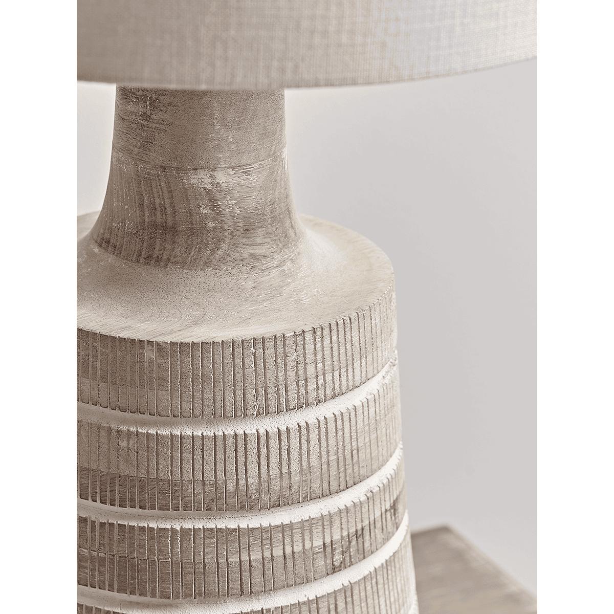 Whitewashed Mango Wood Table Lamp – image 3