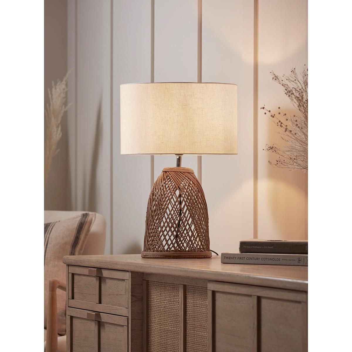Round Rattan Dome Table lamp – image 2
