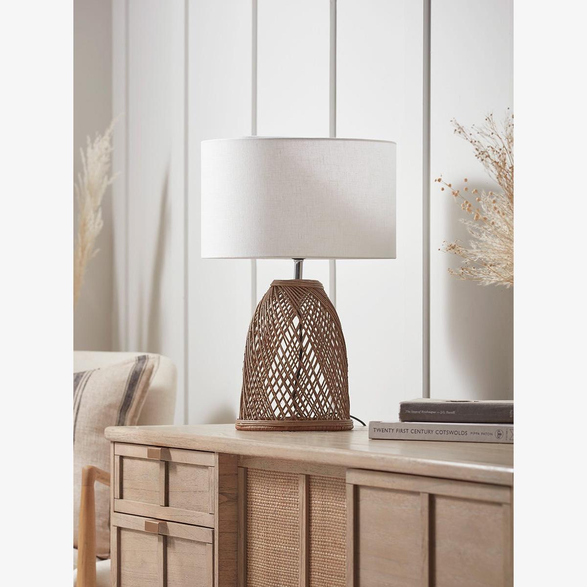Round Rattan Dome Table lamp – image 1