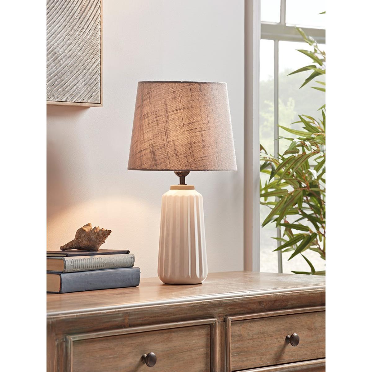 Fluted White Table Lamp – image 2
