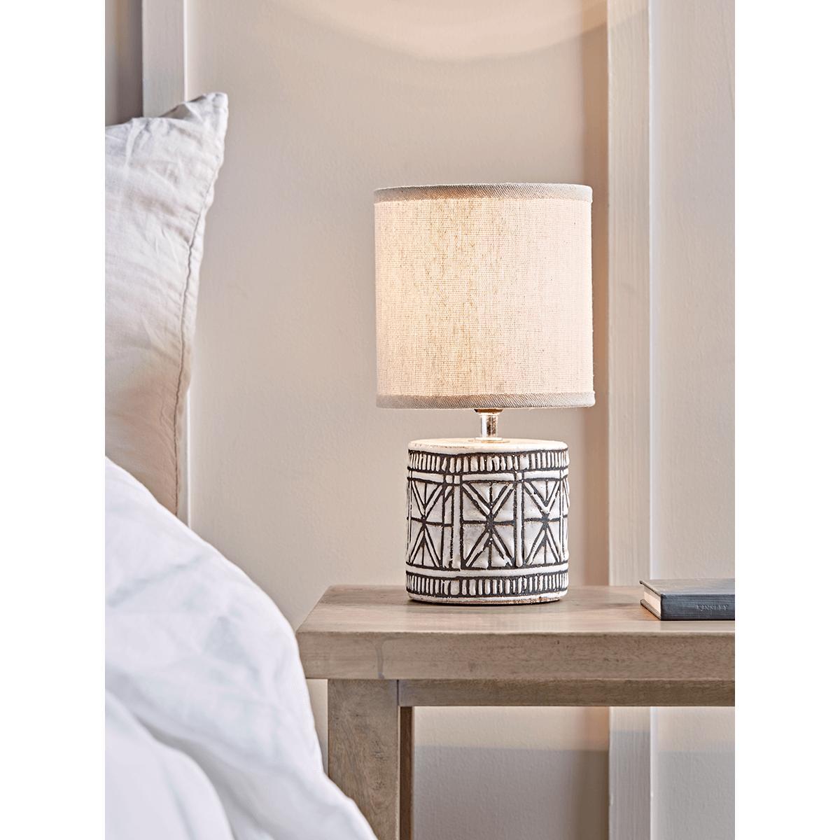 Geometric Glazed Bedside Lamp – image 2