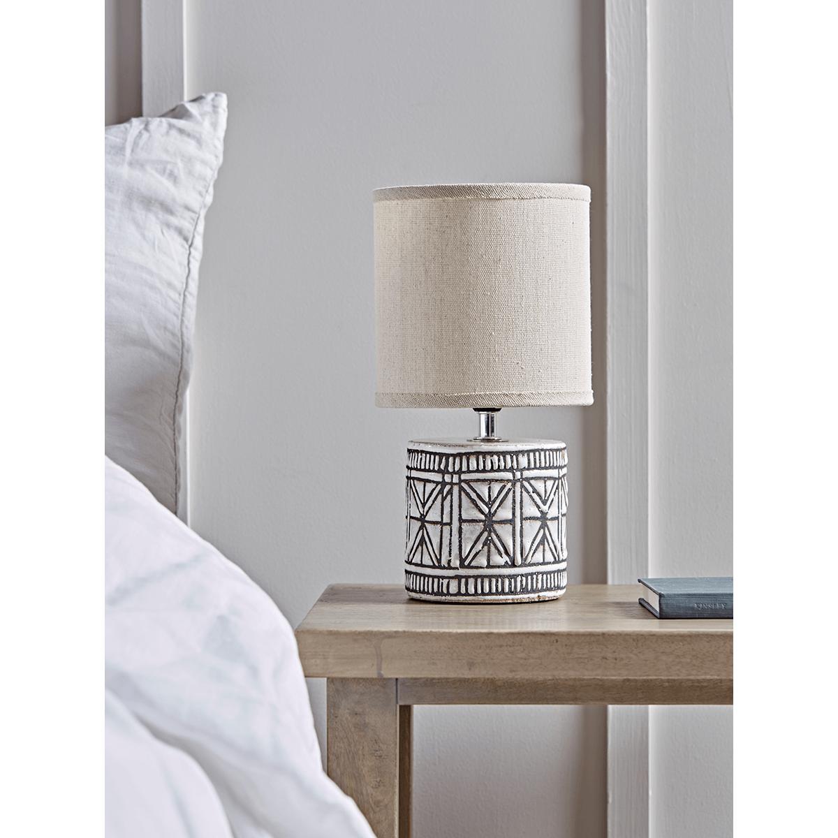 Geometric Glazed Bedside Lamp – image 1