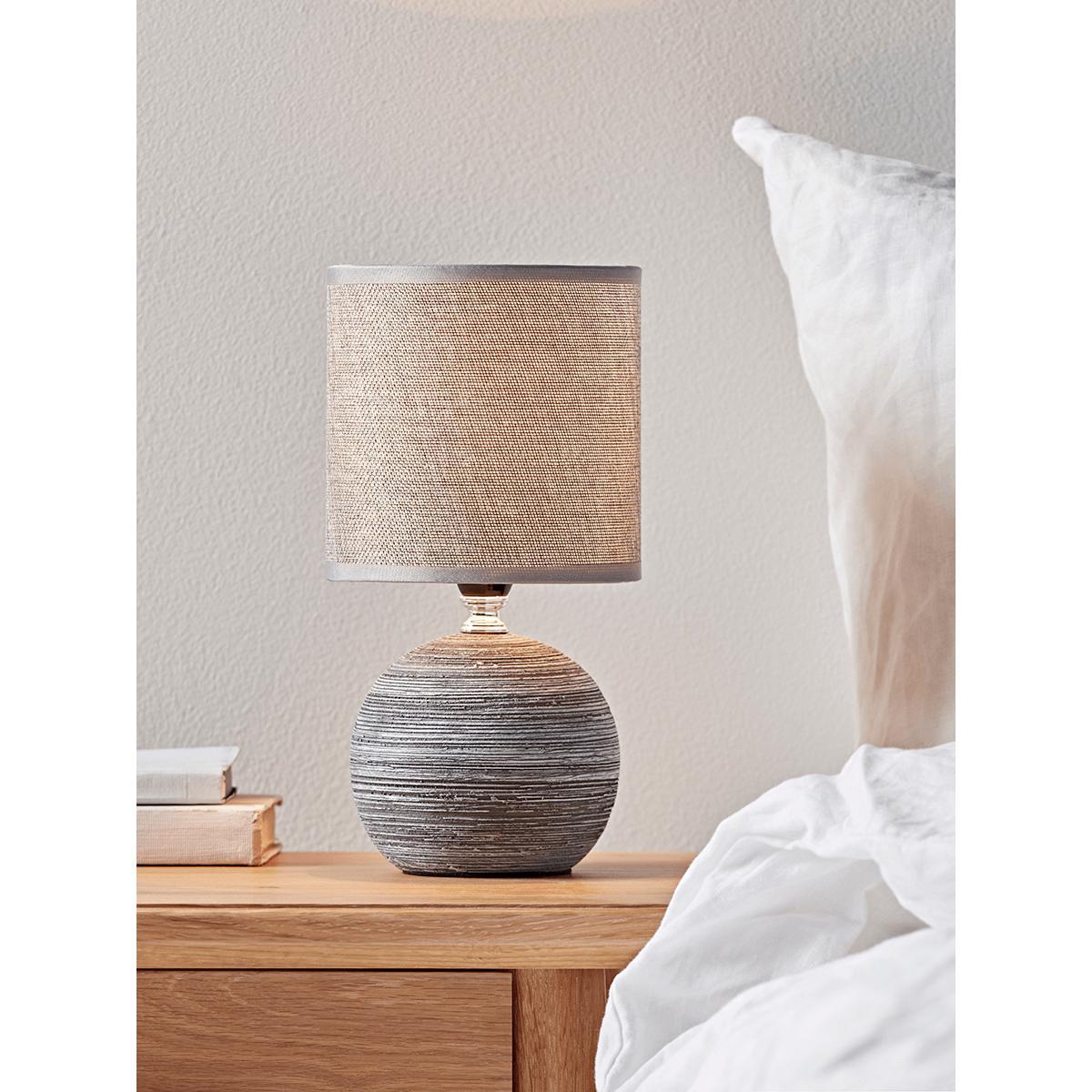 NEW Round Textured Bedside Lamp - Soft Grey – image 4