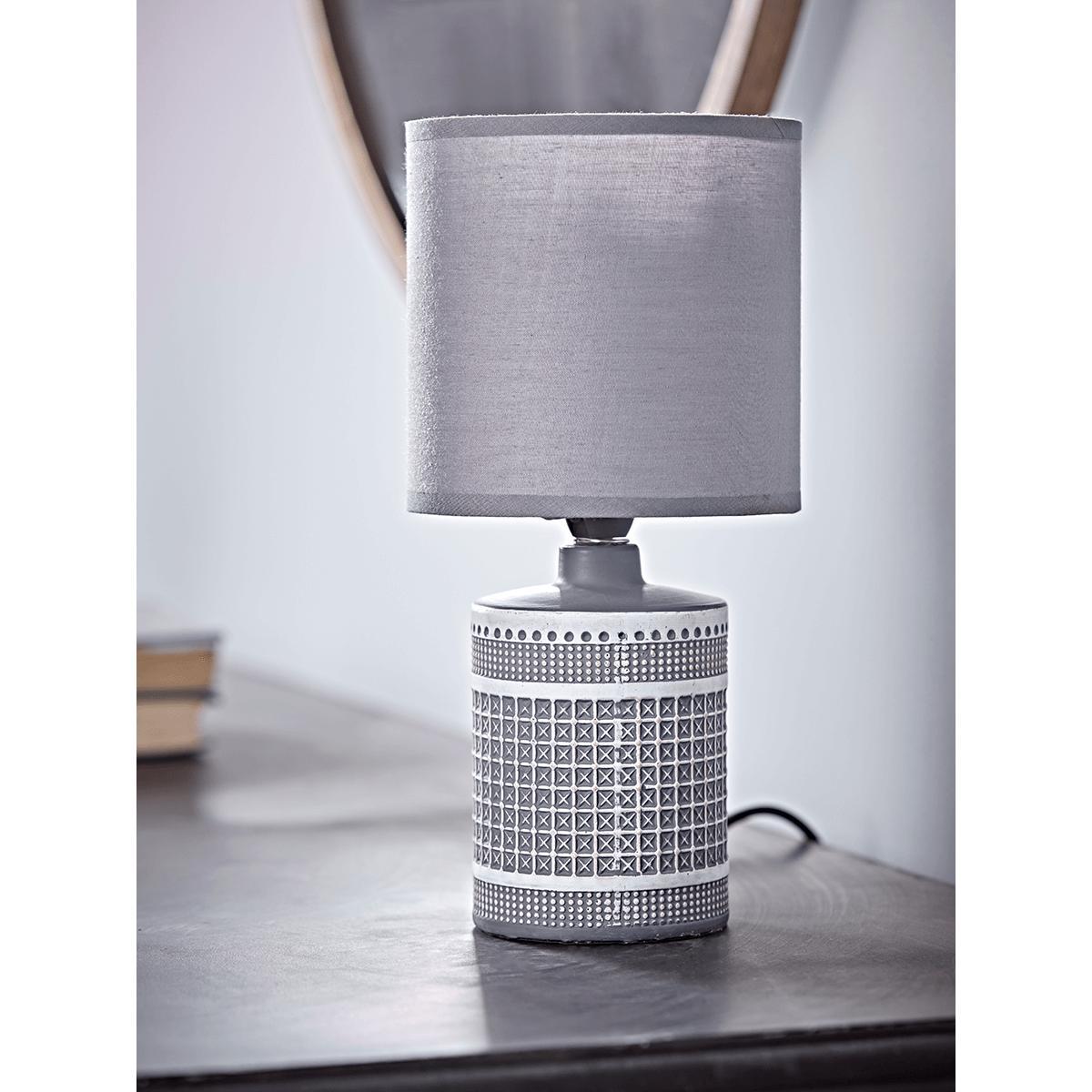 Textured Grid Table Lamp - Smoke Grey – image 1