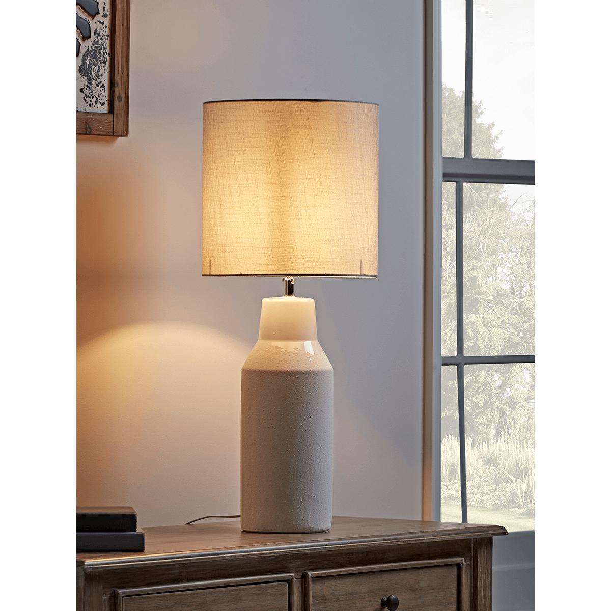 Soft Grey Ceramic Bottle Lamp – image 2
