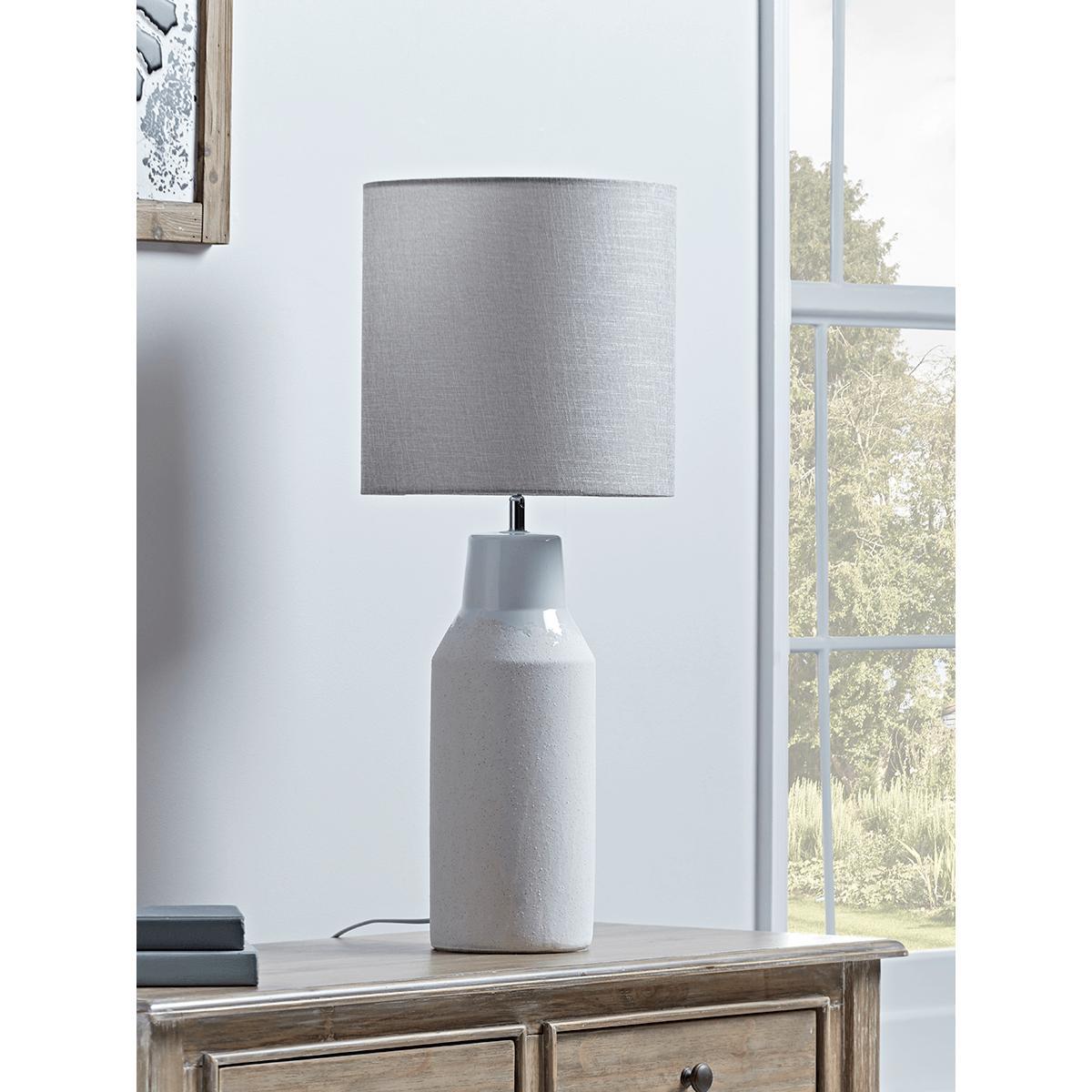 Soft Grey Ceramic Bottle Lamp – image 1