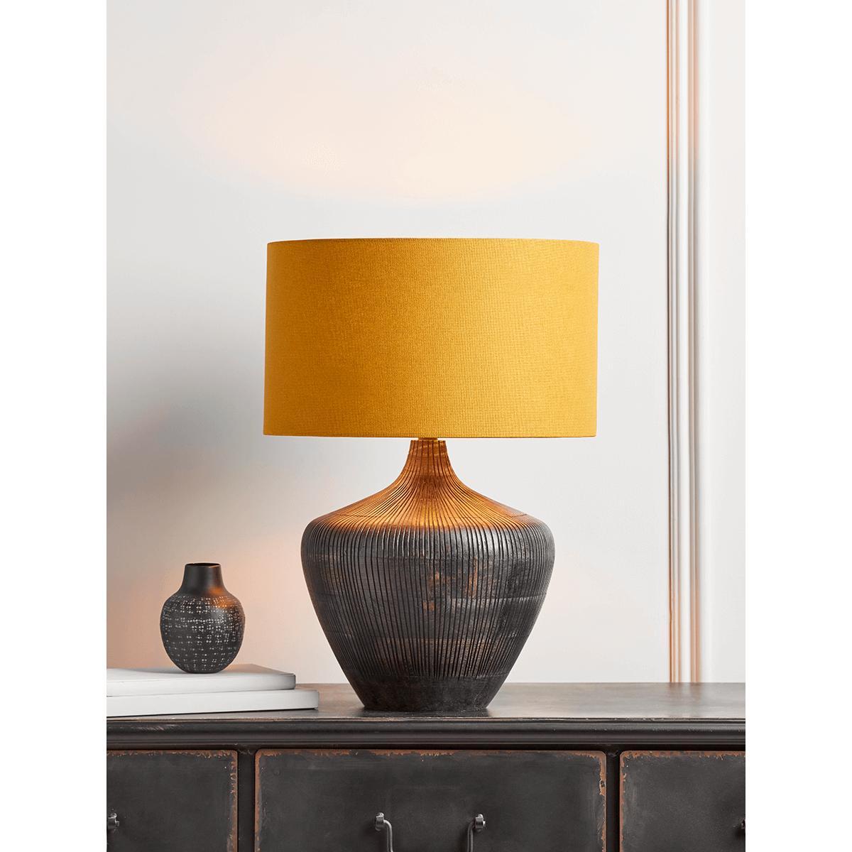 Mango Wood & Mustard Table Lamp – image 2