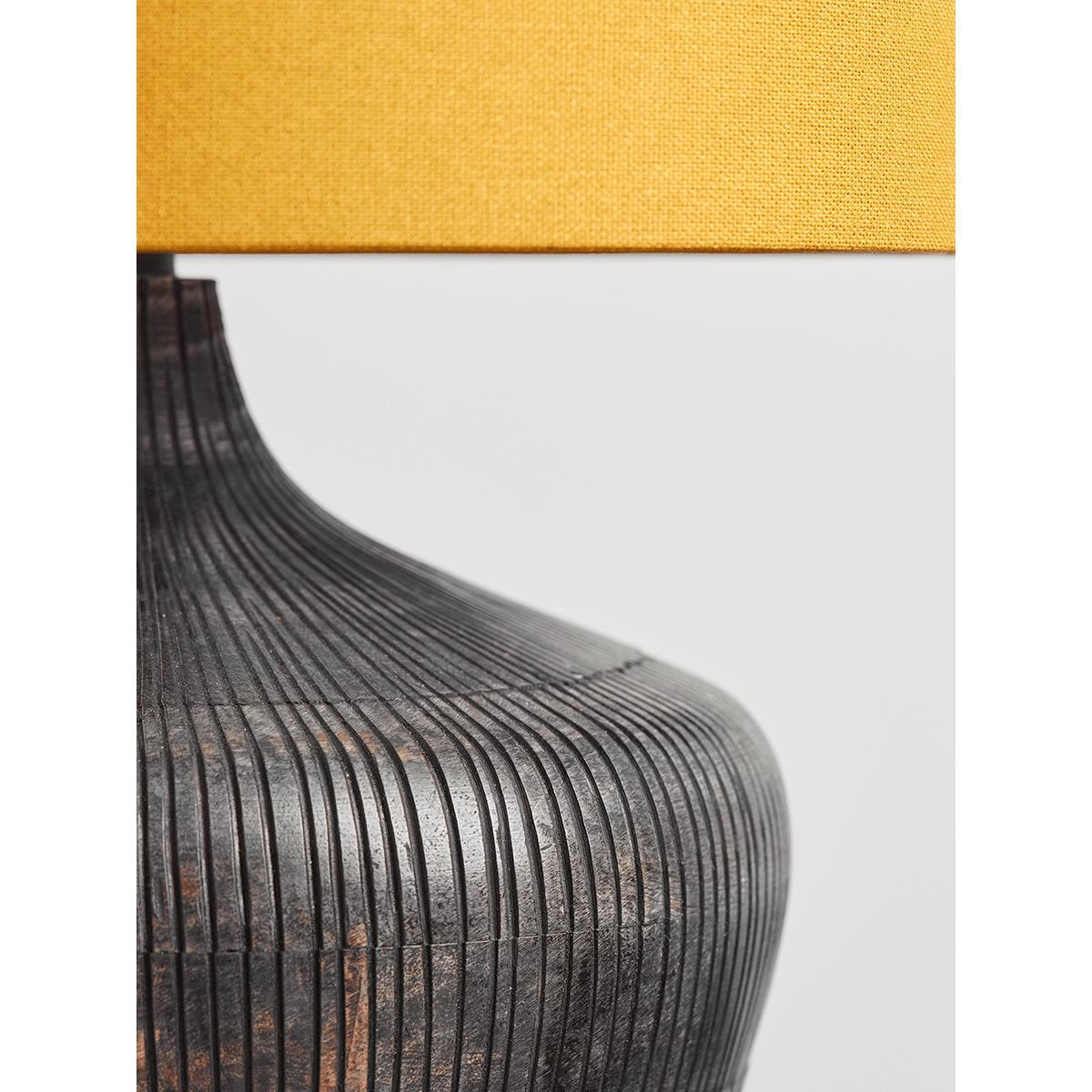 Mango Wood & Mustard Table Lamp – image 3