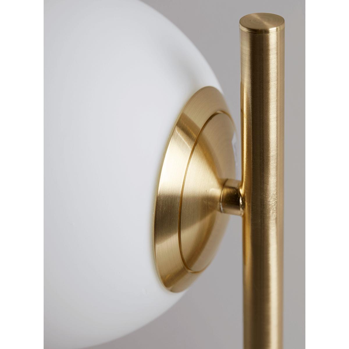 White & Brass Globe Deco Table Lamp – image 4
