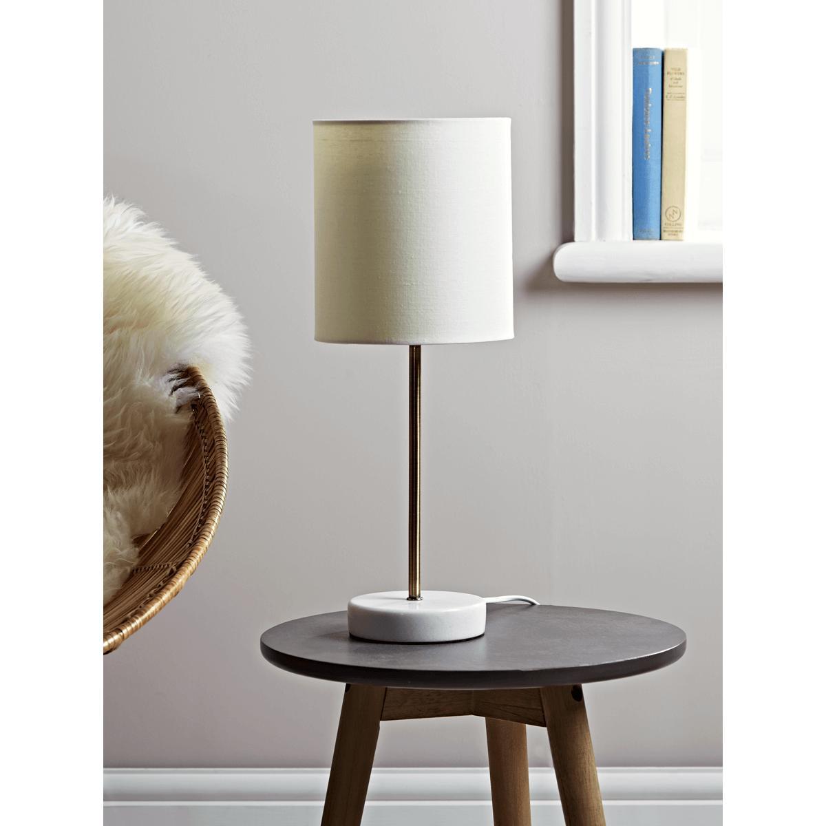 Small Marble Base Table Lamp - Brass – image 1