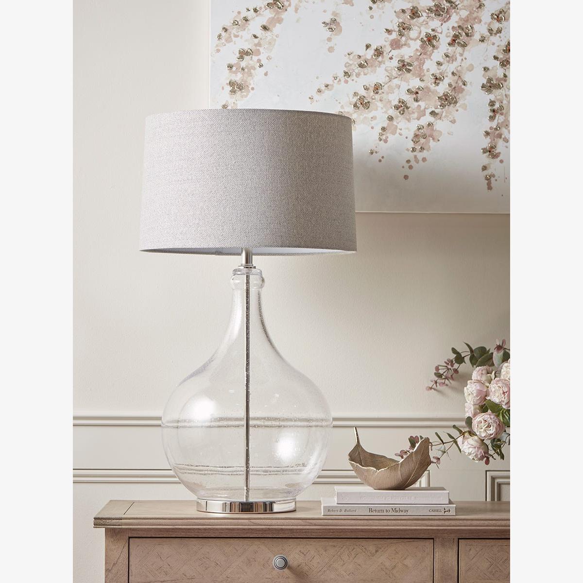 Oversized Dimpled Glass Table Lamp – image 1