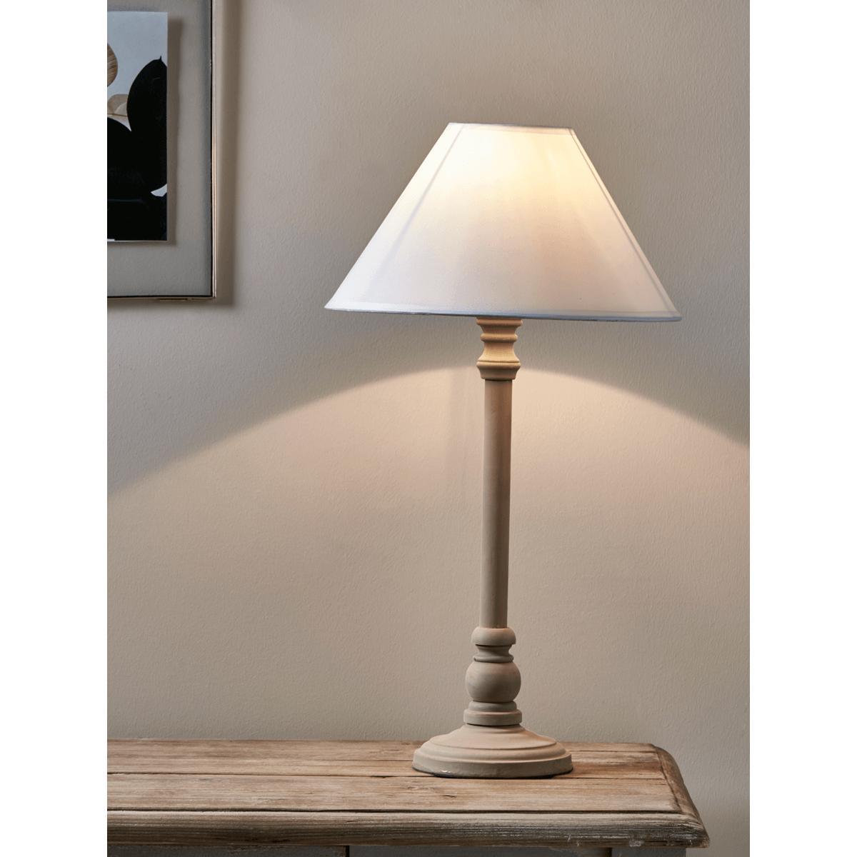 Turned Taupe Bedside Lamp – image 2