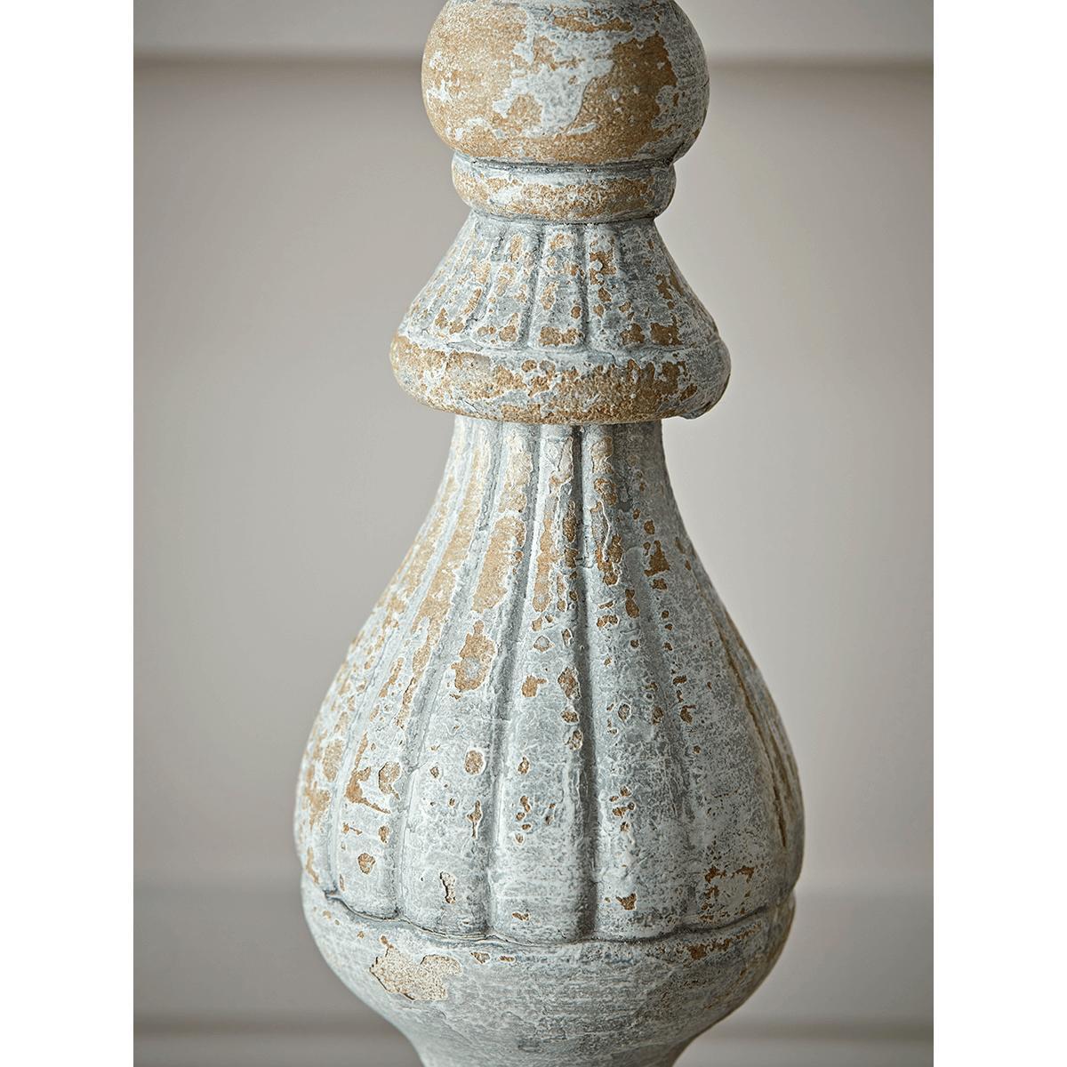 Turned Whitewashed Bedside Lamp – image 4
