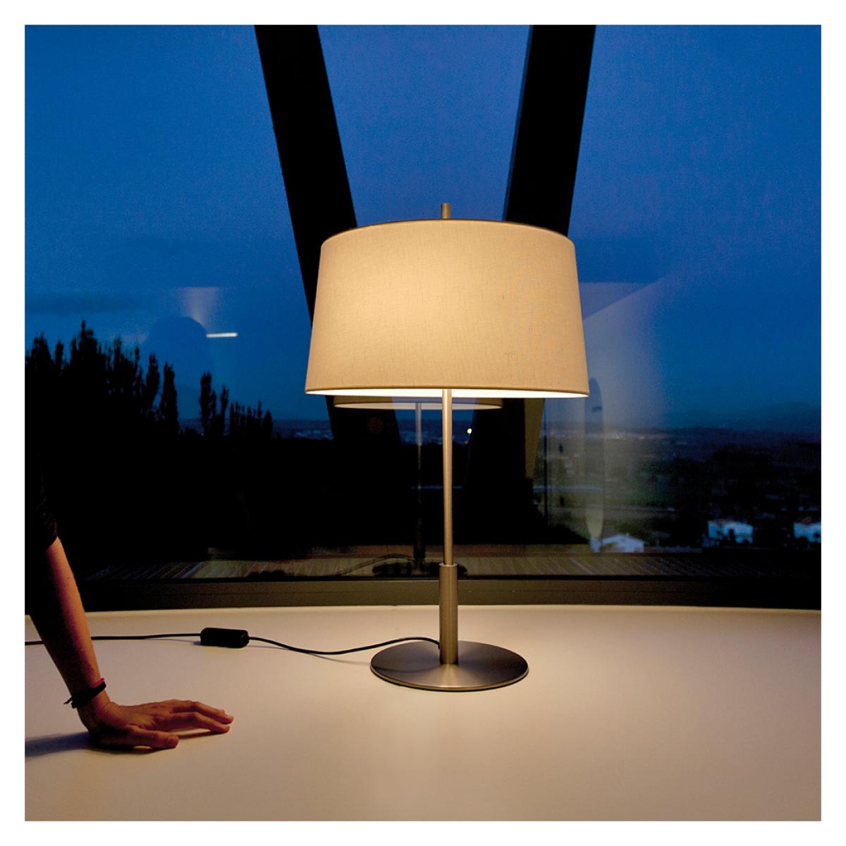 Diana Table Light Satin Nickel Base White Shade