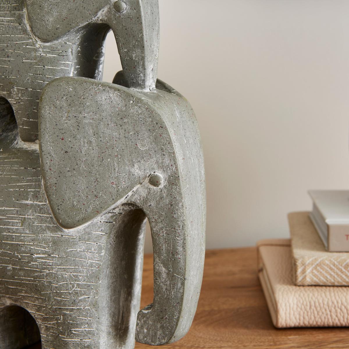 Stacked Elephant Table Lamp Grey – image 3