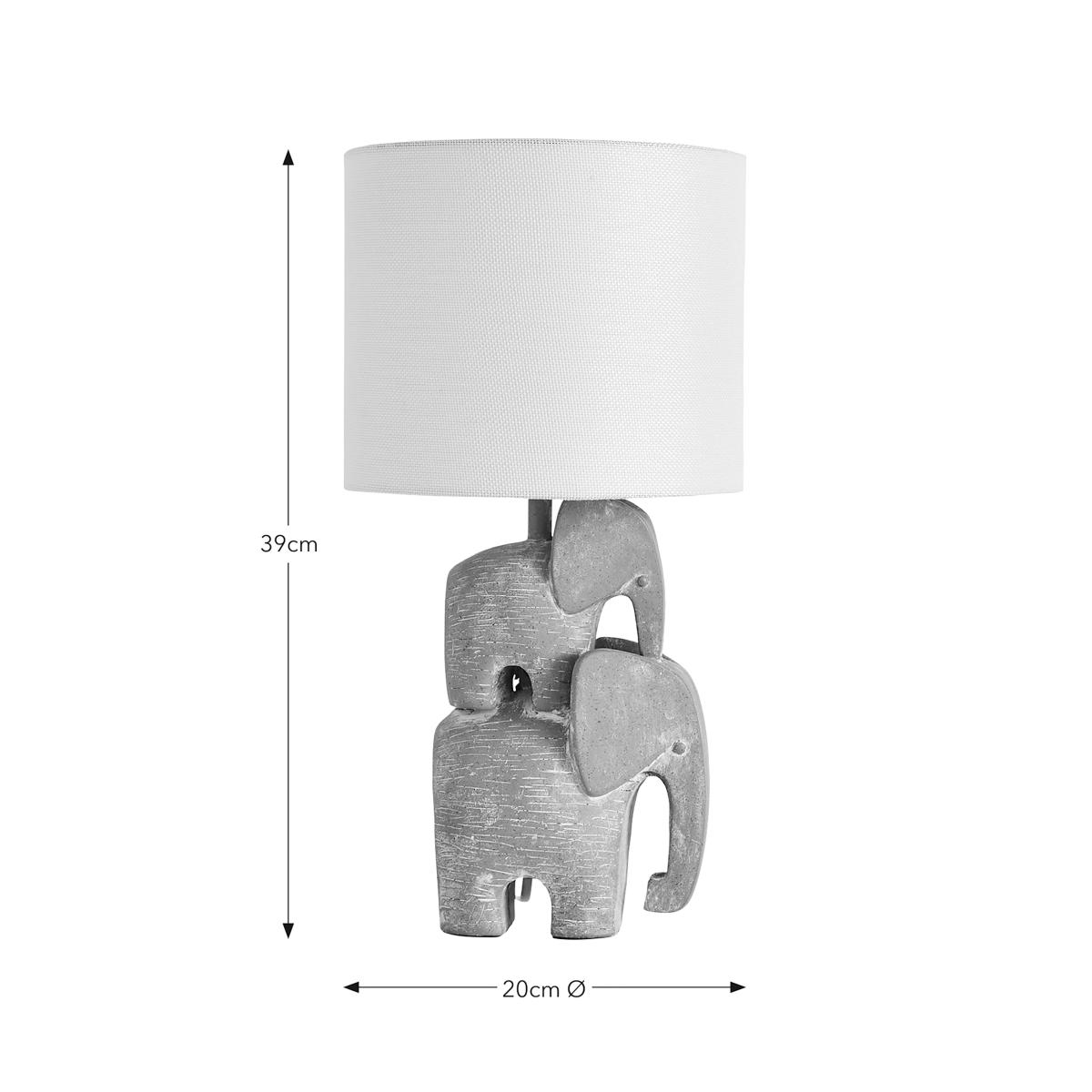 Stacked Elephant Table Lamp Grey – image 5