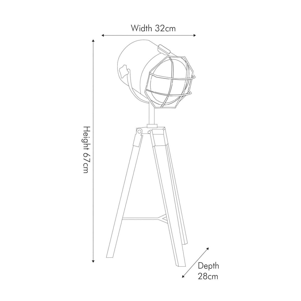 Bullseye Grey Metal and Antique Wood Marine Tripod Table Lamp Natural – image 5