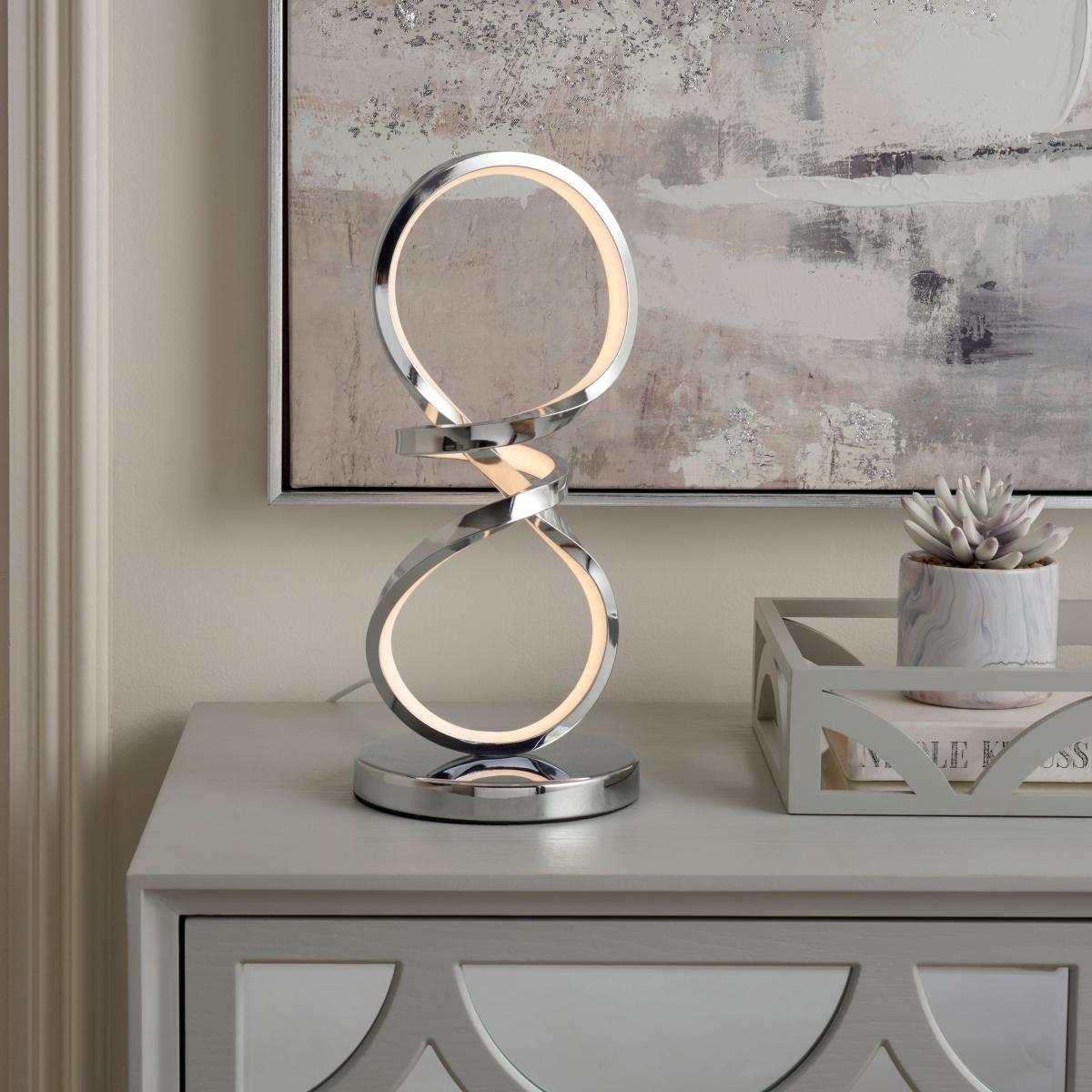 Octtava Integrated LED Touch Dimmable Table Lamp Beige – image 2
