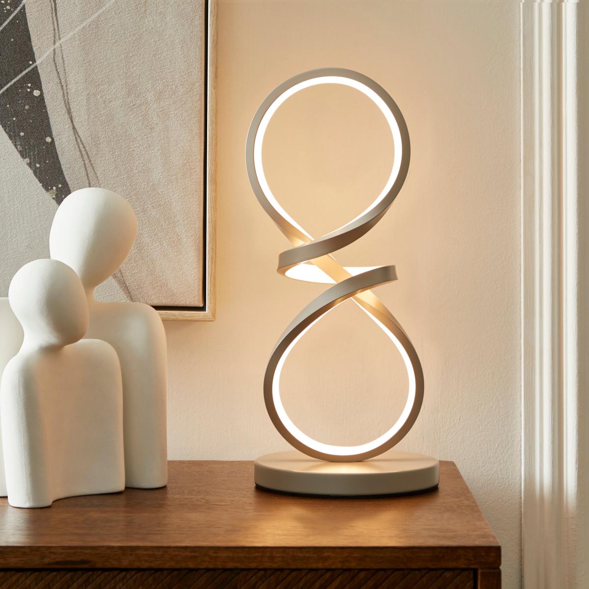 Octtava Integrated LED Touch Dimmable Table Lamp Beige – image 1