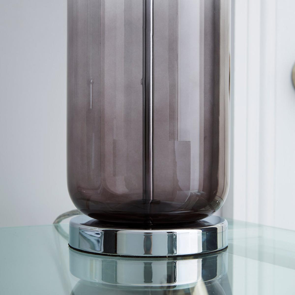Large Ombre Glass Table Lamp Charcoal – image 3