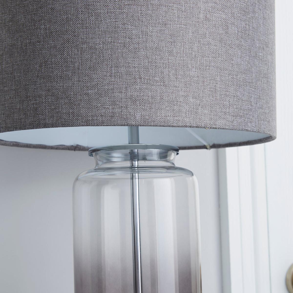 Large Ombre Glass Table Lamp Charcoal – image 4
