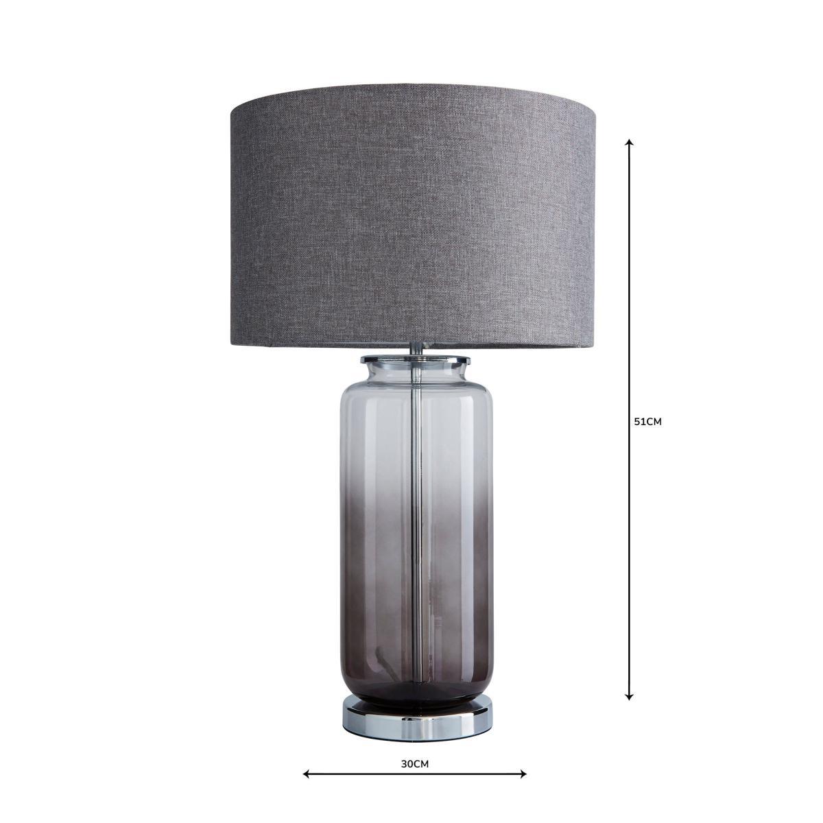 Large Ombre Glass Table Lamp Charcoal – image 5